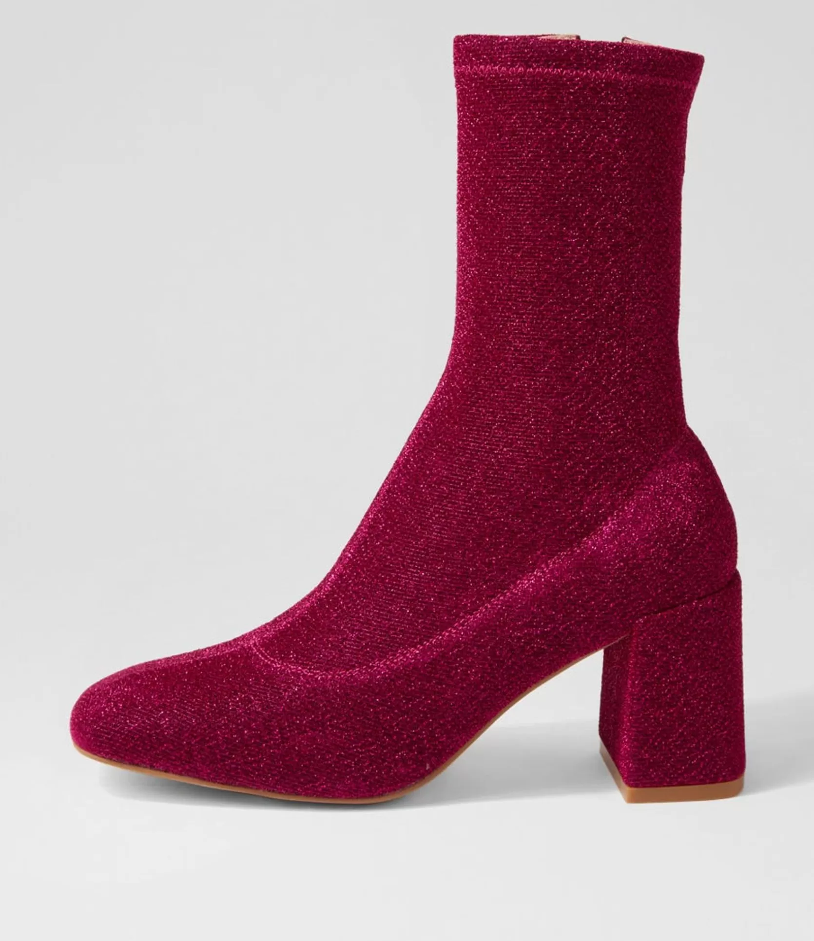 Shop Trusted Fuchsia Glitter Stretch Fabric Ankle Boots Women Ankle Boots