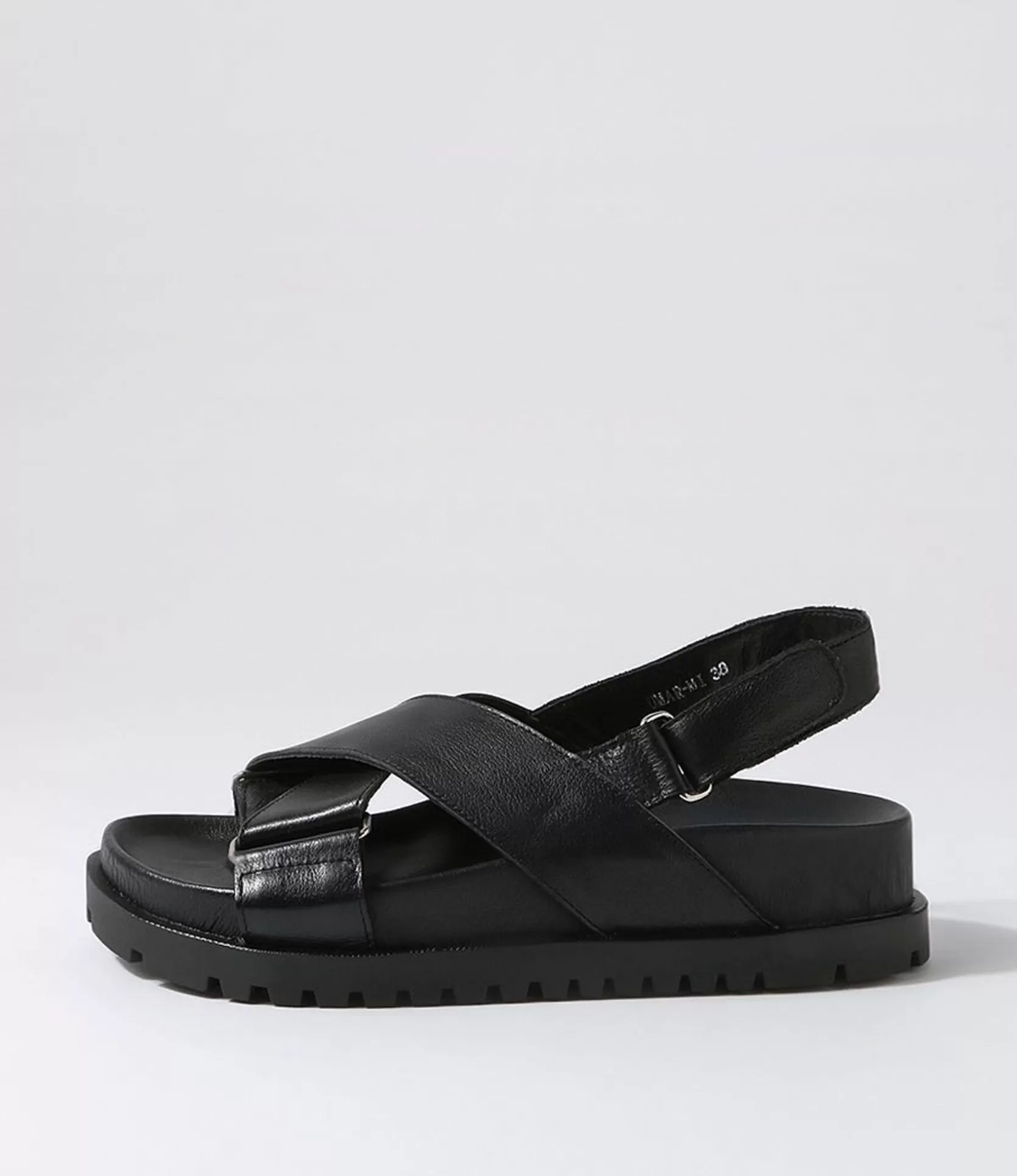 Outlet Umar Black Leather Sandals Women Sandals