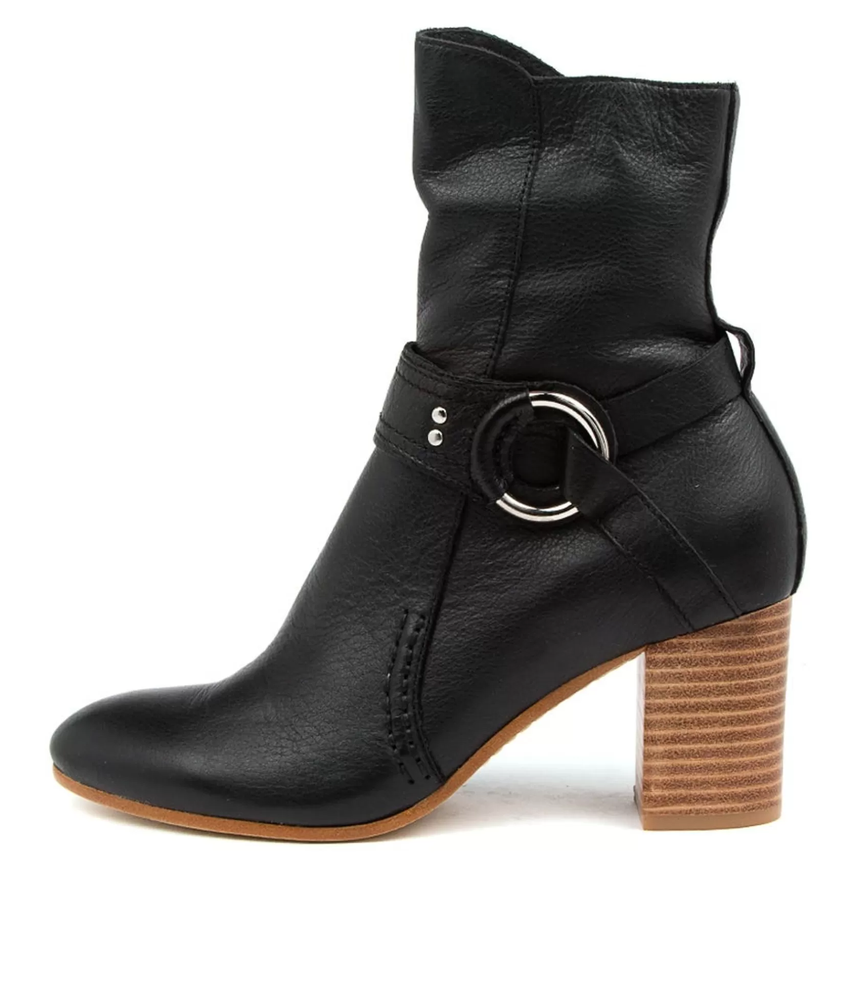 Shop Umight Black-Natural Heel Women Ankle Boots