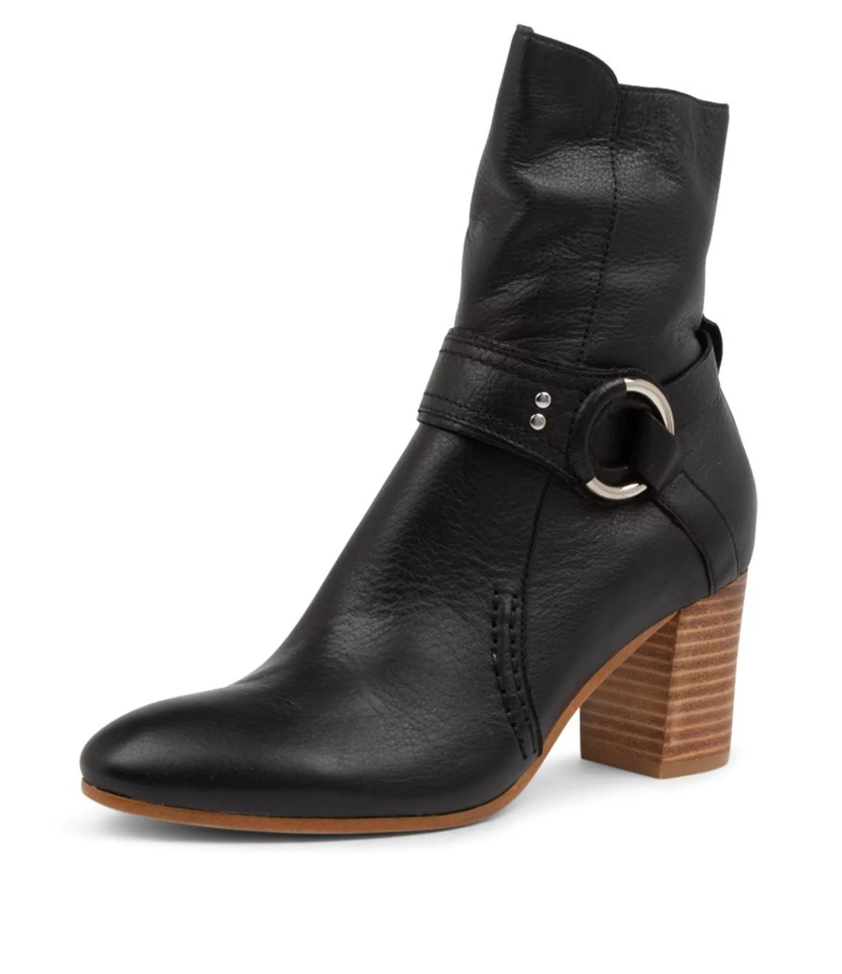 Shop Umight Black-Natural Heel Women Ankle Boots