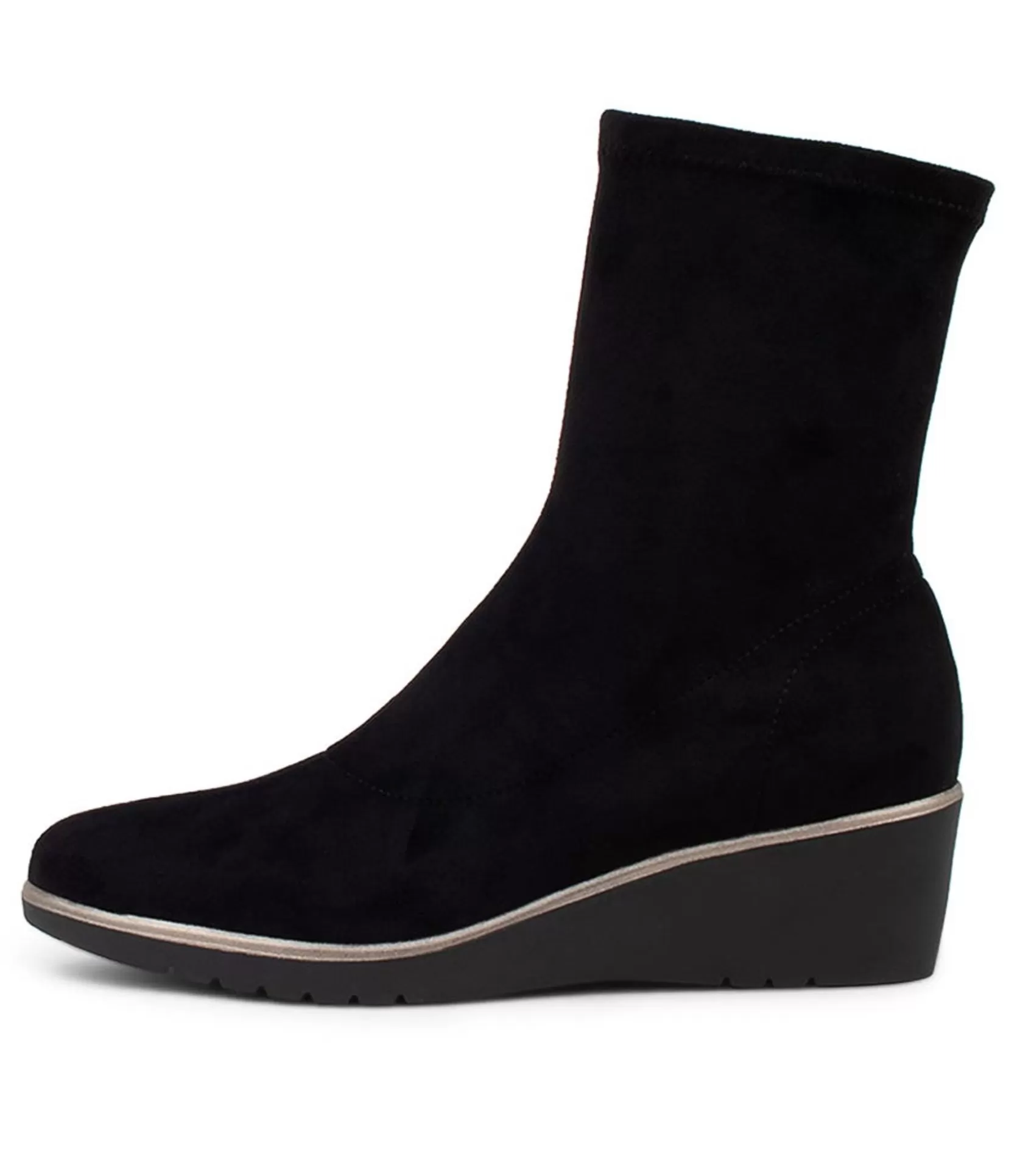 Best Umust Black Stretch Microsuede Ankle Boots Women Ankle Boots