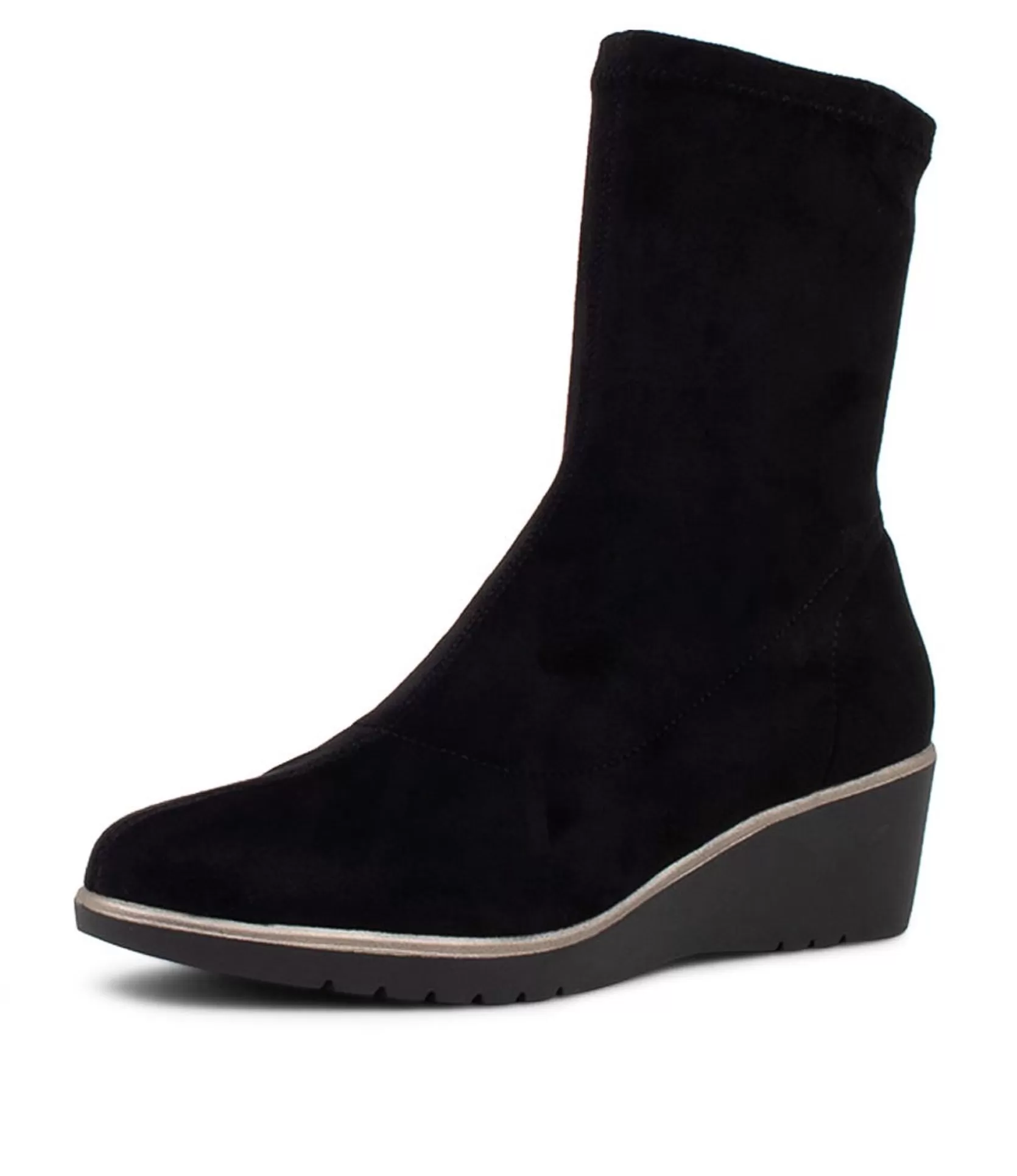 Best Umust Black Stretch Microsuede Ankle Boots Women Ankle Boots
