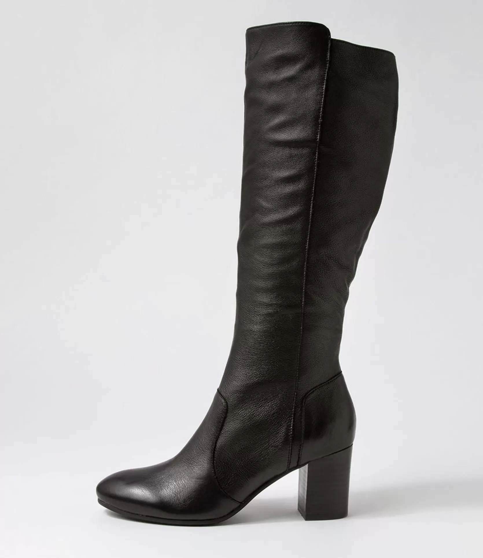Discount Usay Black Leather Knee High Boots Women Boots