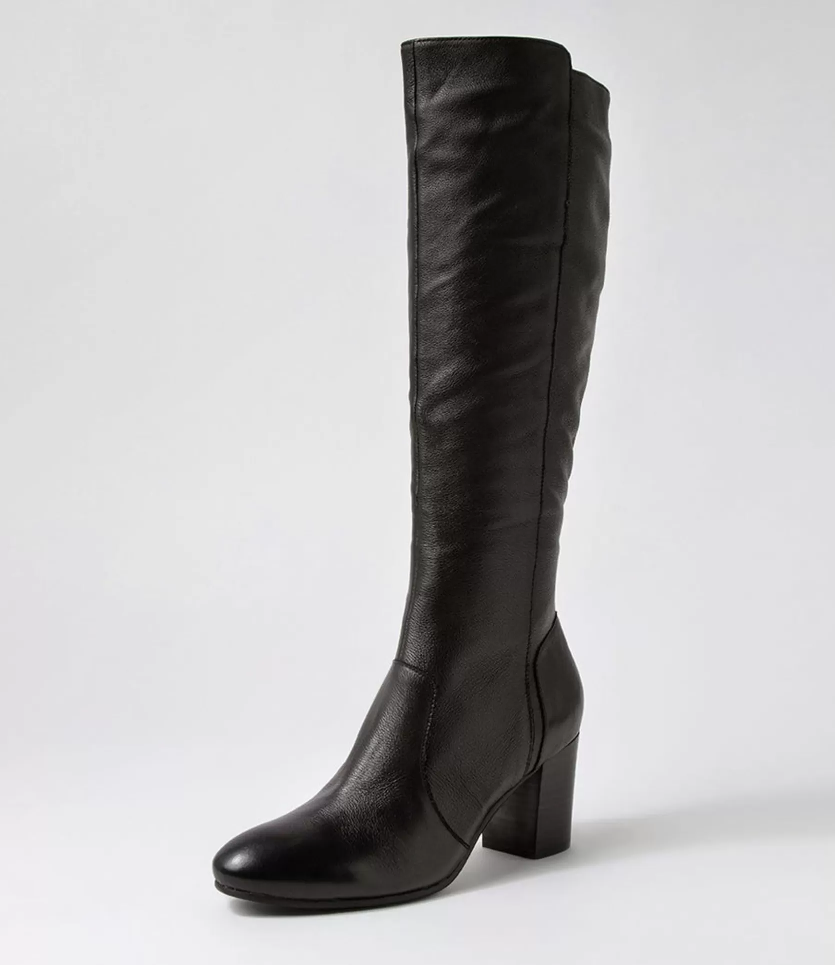 Discount Usay Black Leather Knee High Boots Women Boots