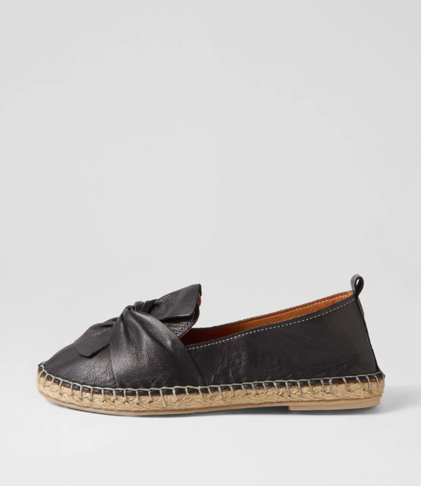 Best Uselv Black Leather Espadrilles Women Flats