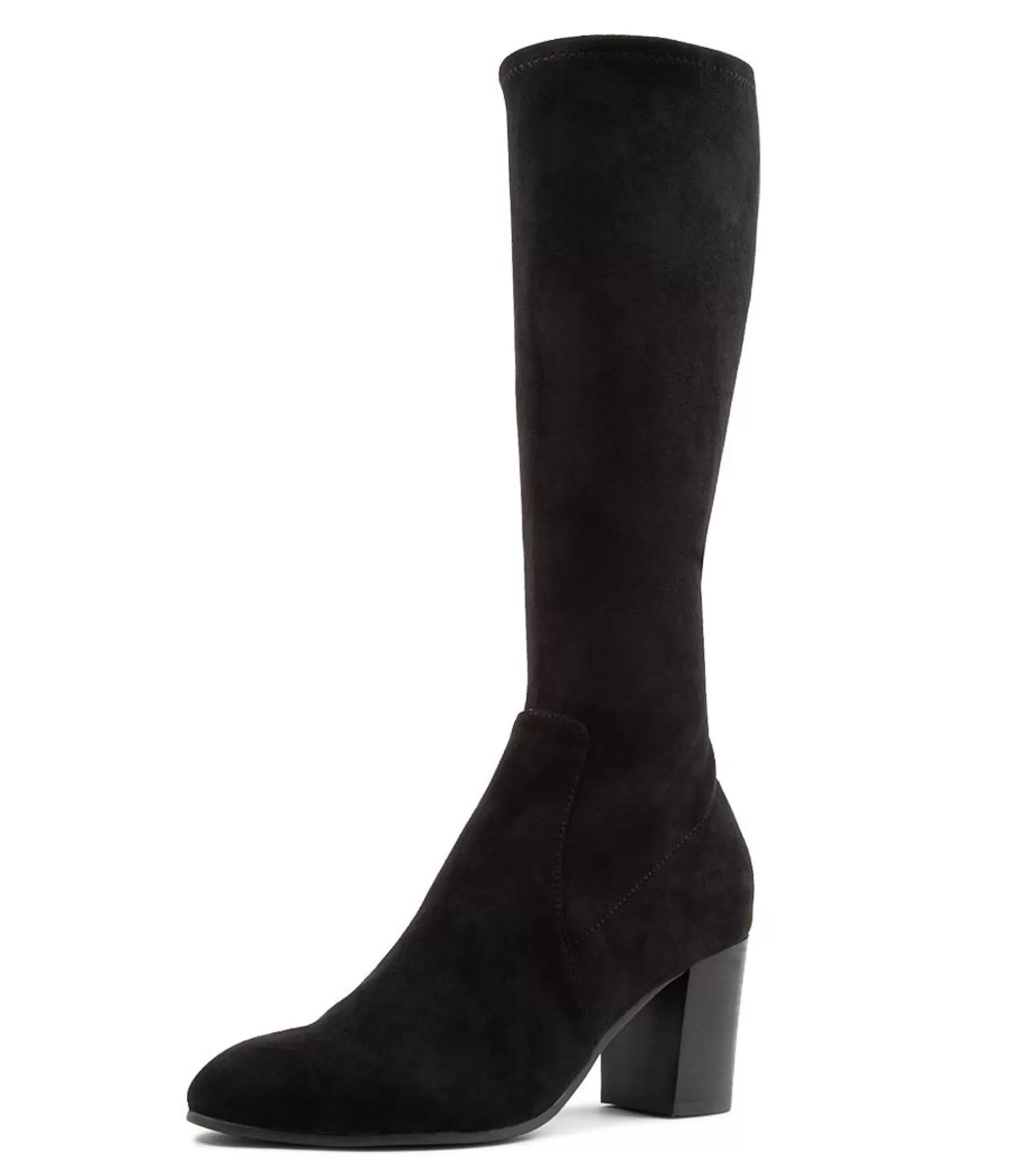 Hot Usher Black Stretch Knee High Boots Bh Women Boots