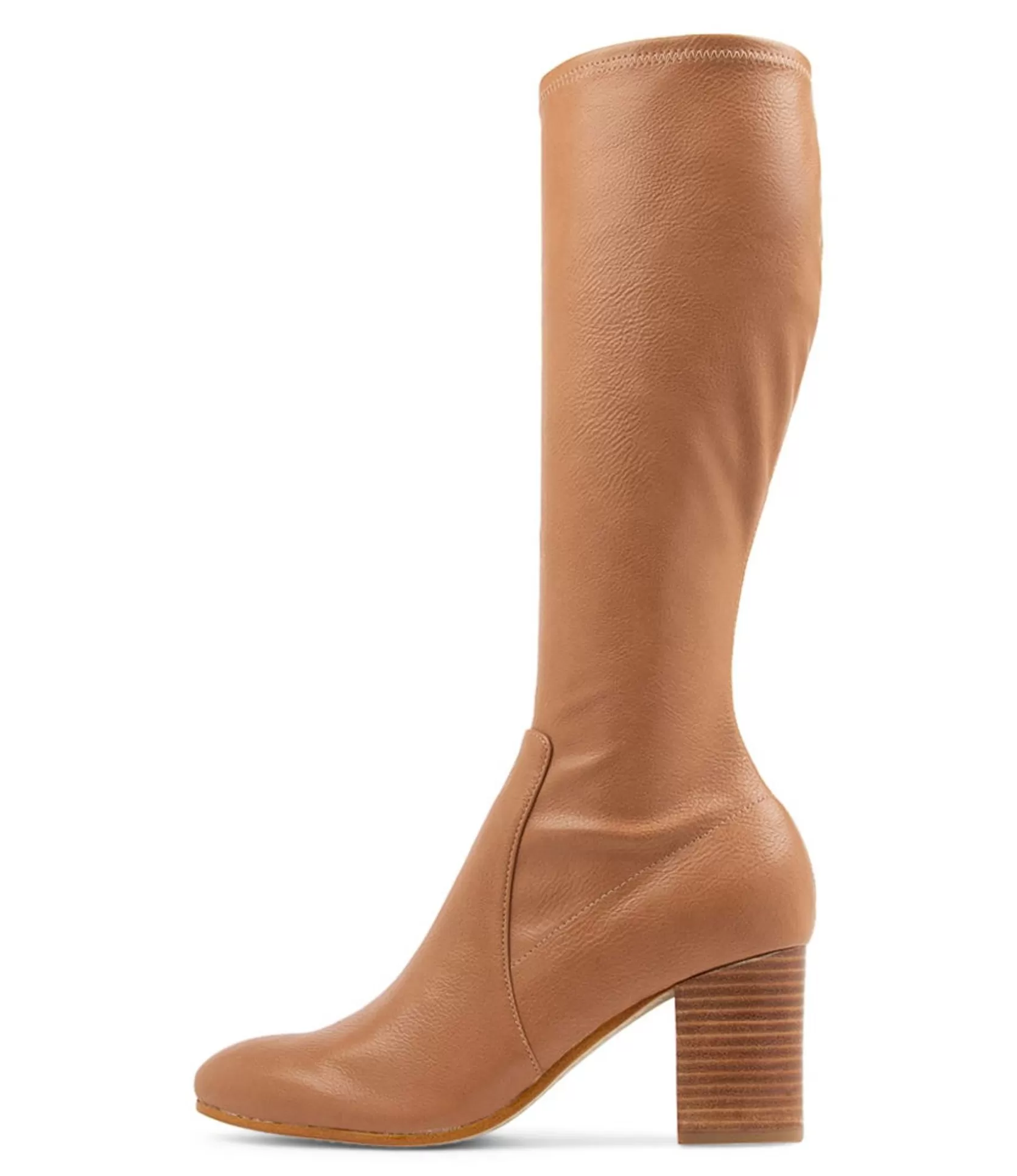 Fashion Usher Dark Tan Stretch Knee High Boots Women Boots