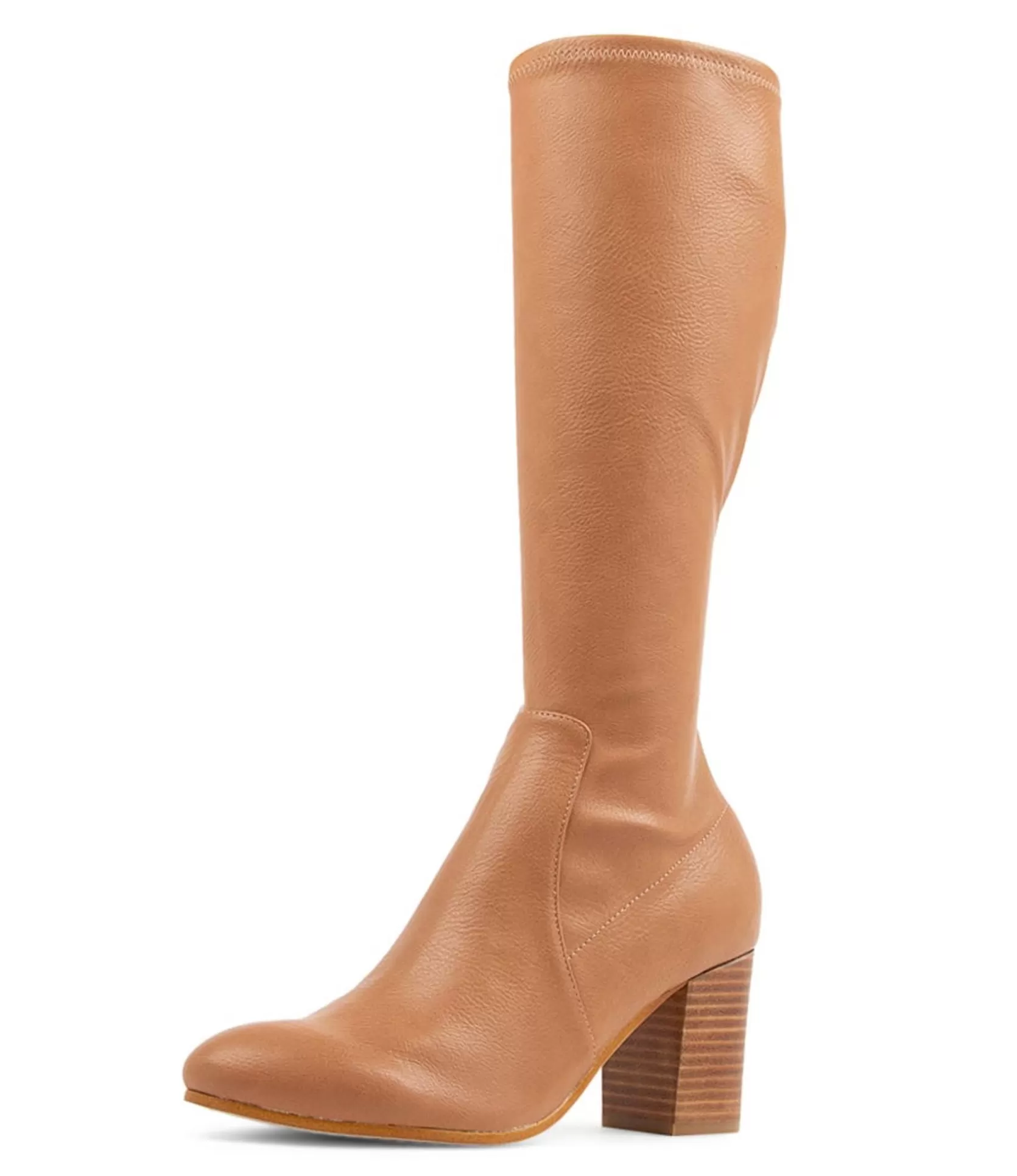 Fashion Usher Dark Tan Stretch Knee High Boots Women Boots