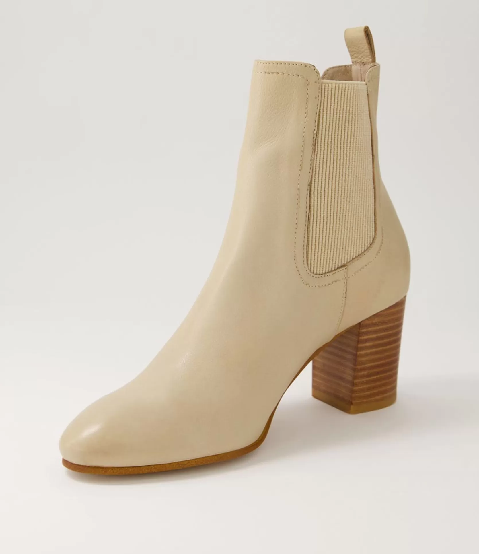 Shop Ussa Camel Leather Elastic Chelsea Boots Women Ankle Boots