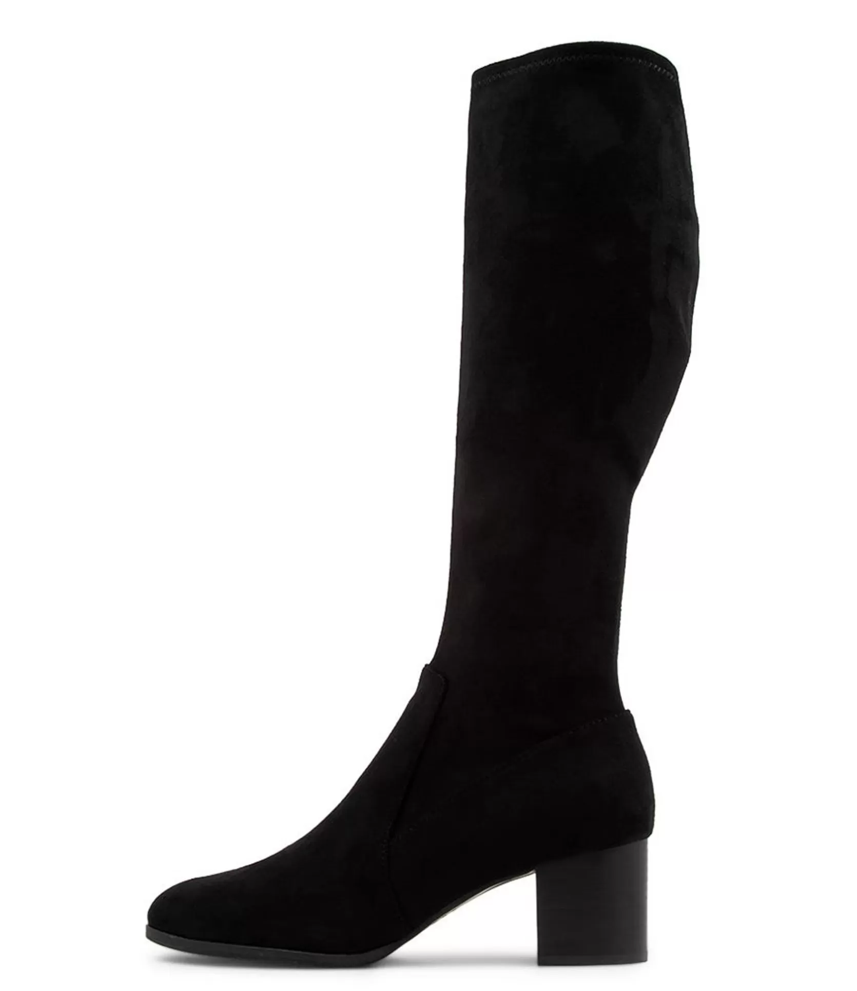 Outlet Varry Black Stretch Microsuede Long Boots Women Boots