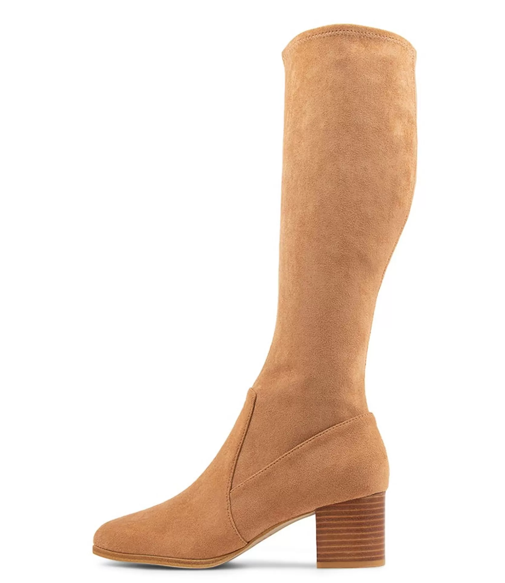 Fashion Varry Camel Stretch Microsuede Long Boots Women Boots