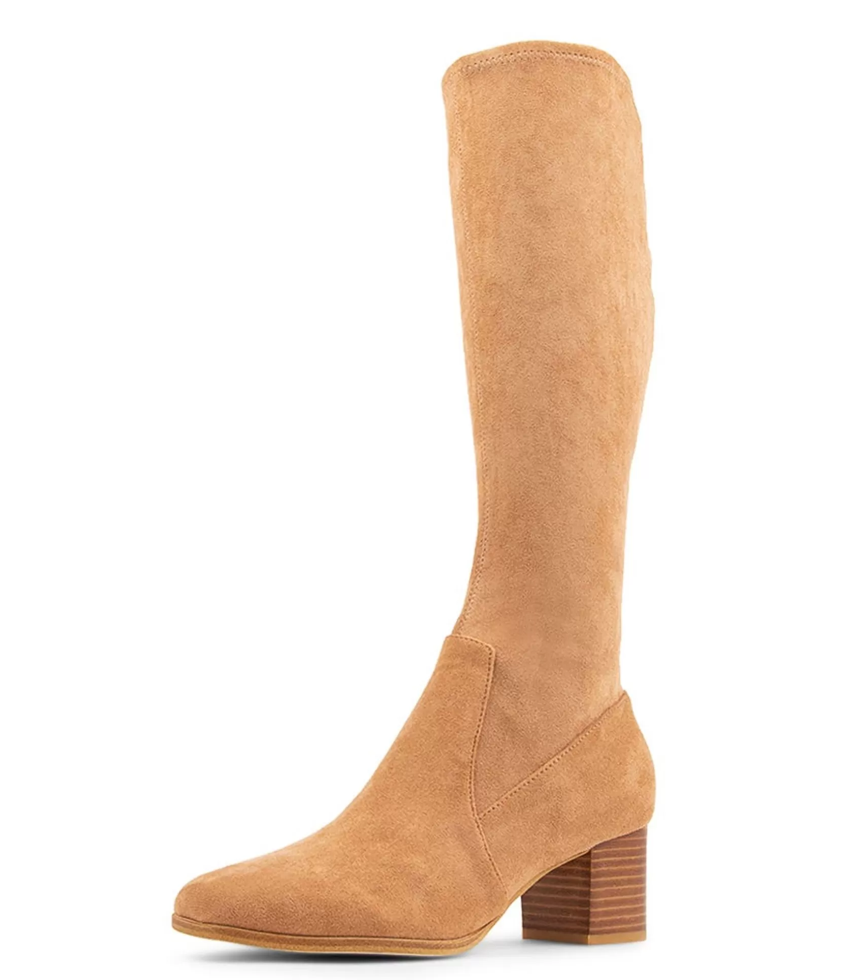 Fashion Varry Camel Stretch Microsuede Long Boots Women Boots