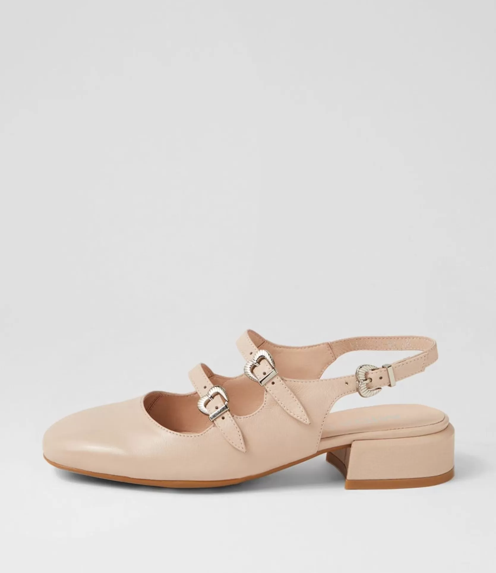 Best Sale Virazzo Nude Leather Heels Women Flats