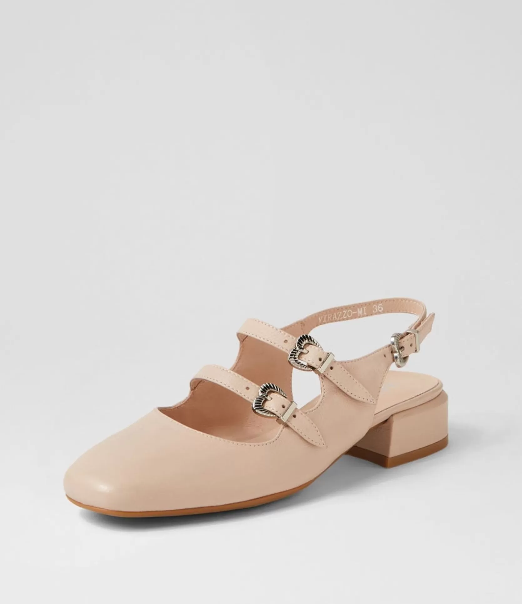 Best Sale Virazzo Nude Leather Heels Women Flats