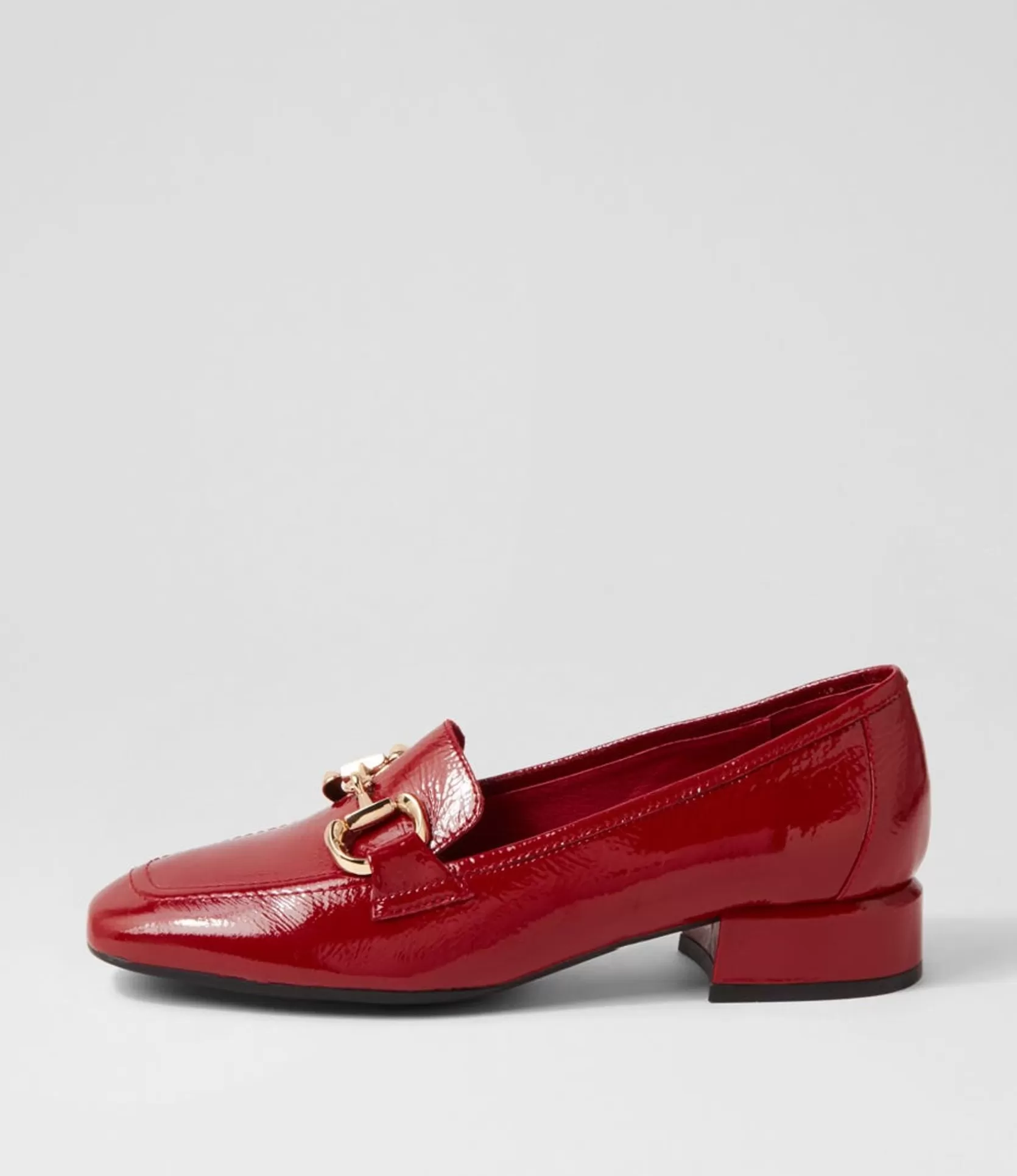 Best Sale Vlad Dark Red Patent Leather Heels Women Loafers