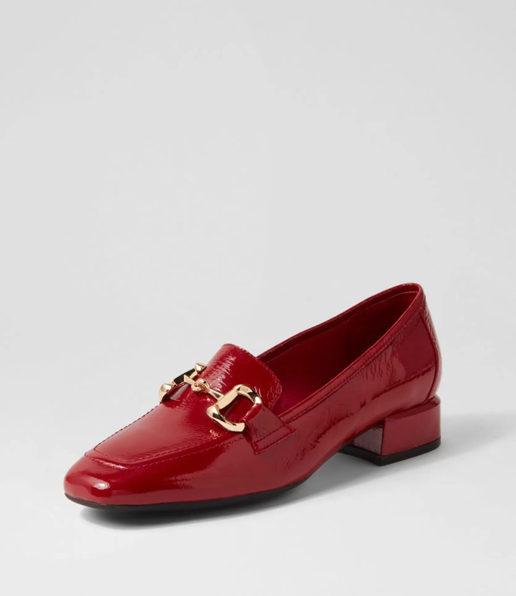 Best Sale Vlad Dark Red Patent Leather Heels Women Loafers