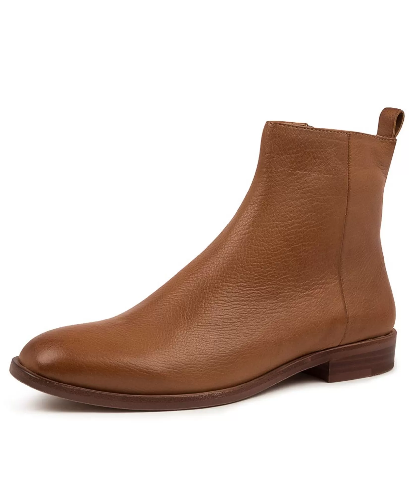 Discount Workin Cognac Leather Women Ankle Boots