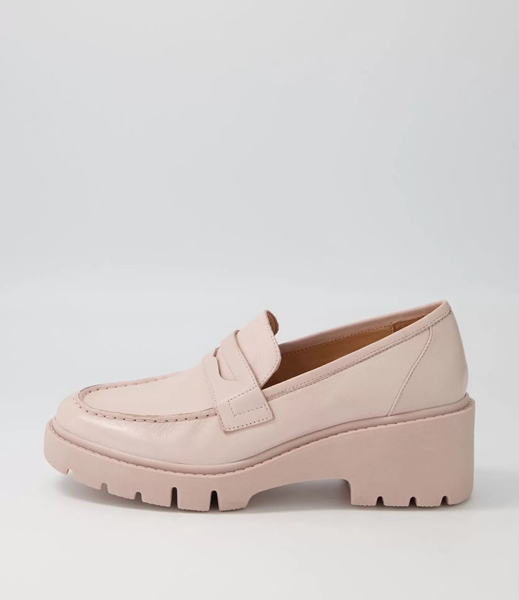 Best Xana Dusty Pink Leather Heels Women Loafers