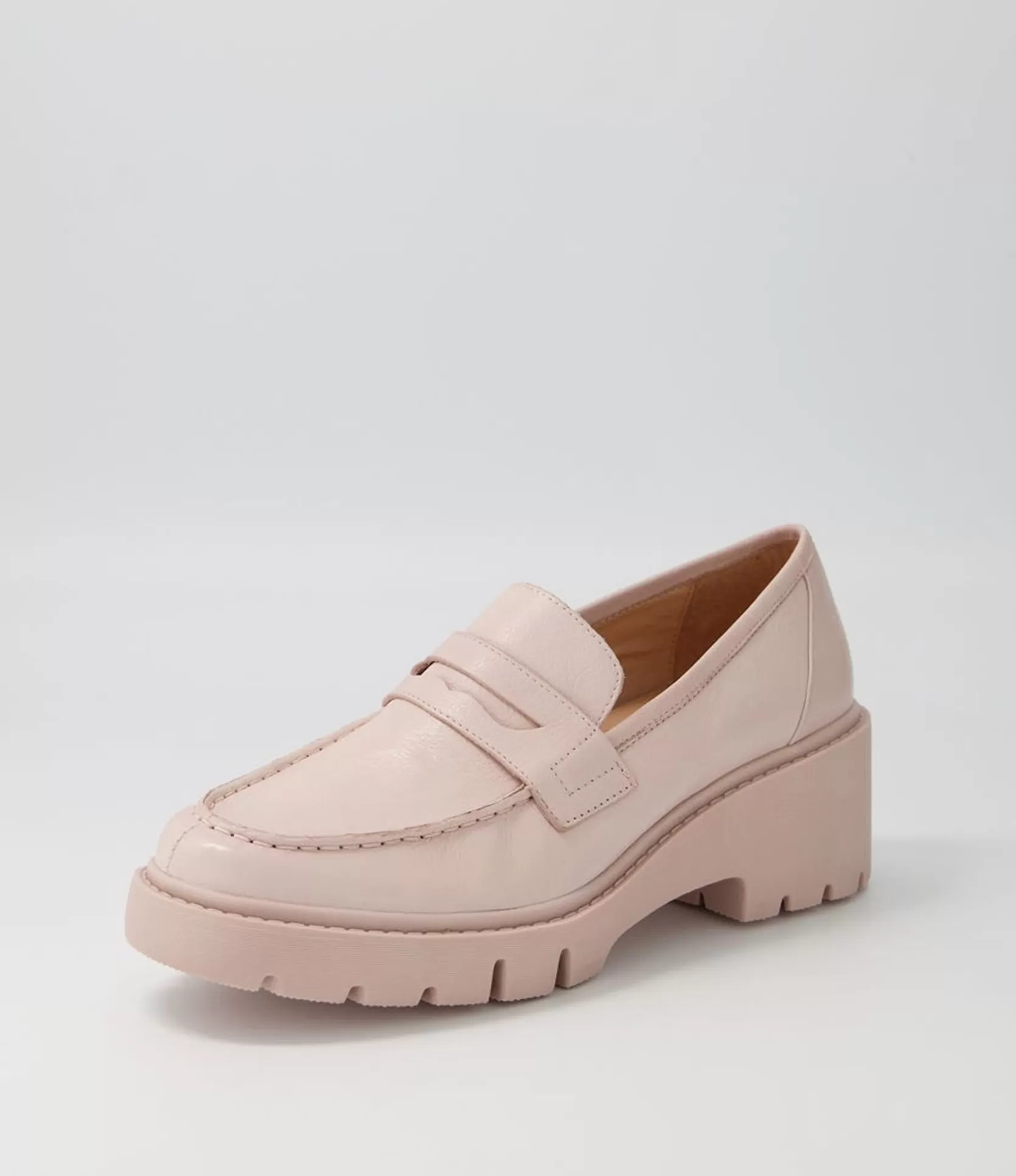 Best Xana Dusty Pink Leather Heels Women Loafers
