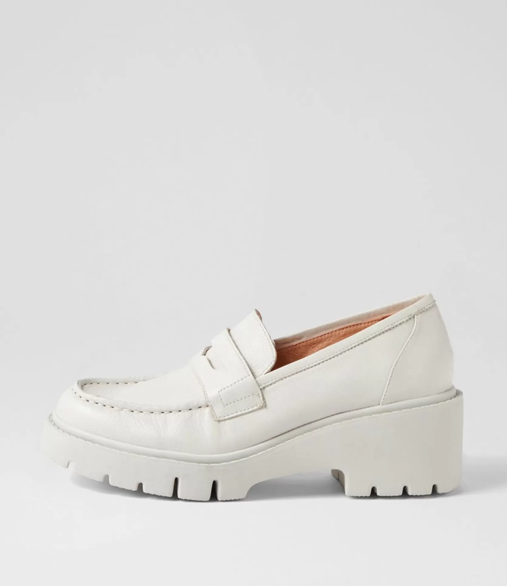 Discount Xana Ivory Leather Heels Women Loafers