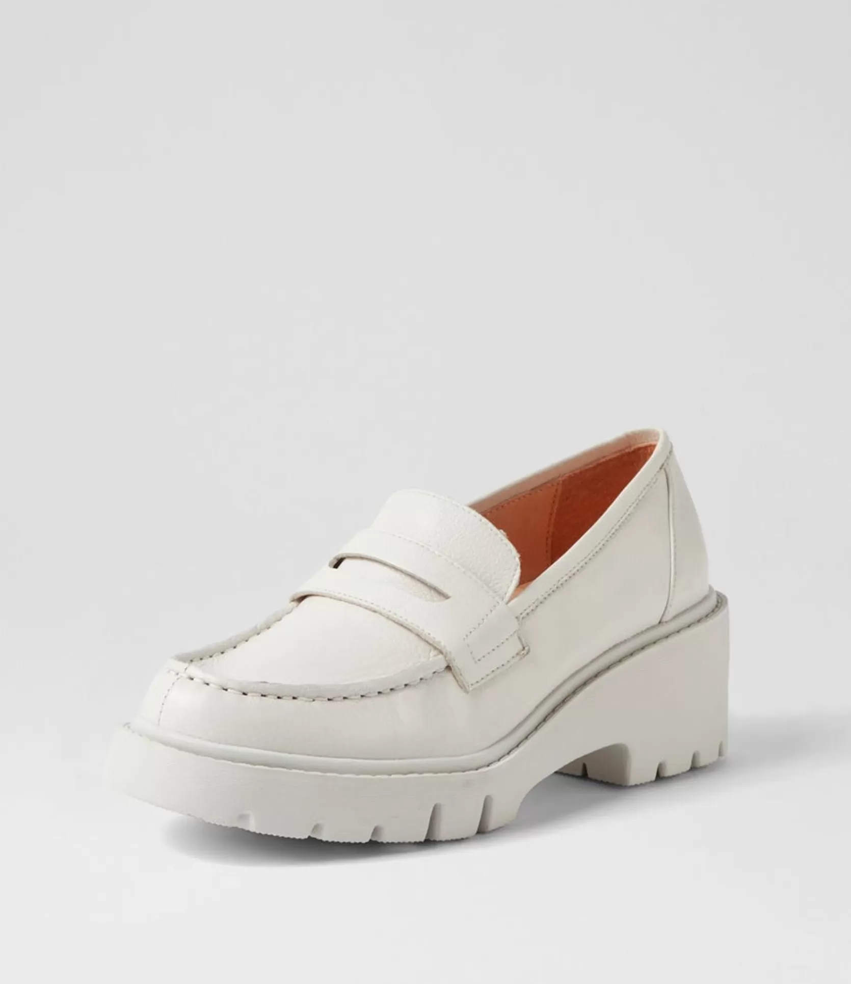 Discount Xana Ivory Leather Heels Women Loafers