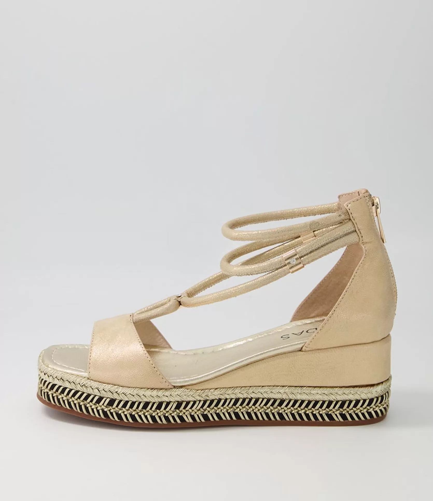 Fashion Xavia Sandy Shimmer Leather Sandals Women Wedges