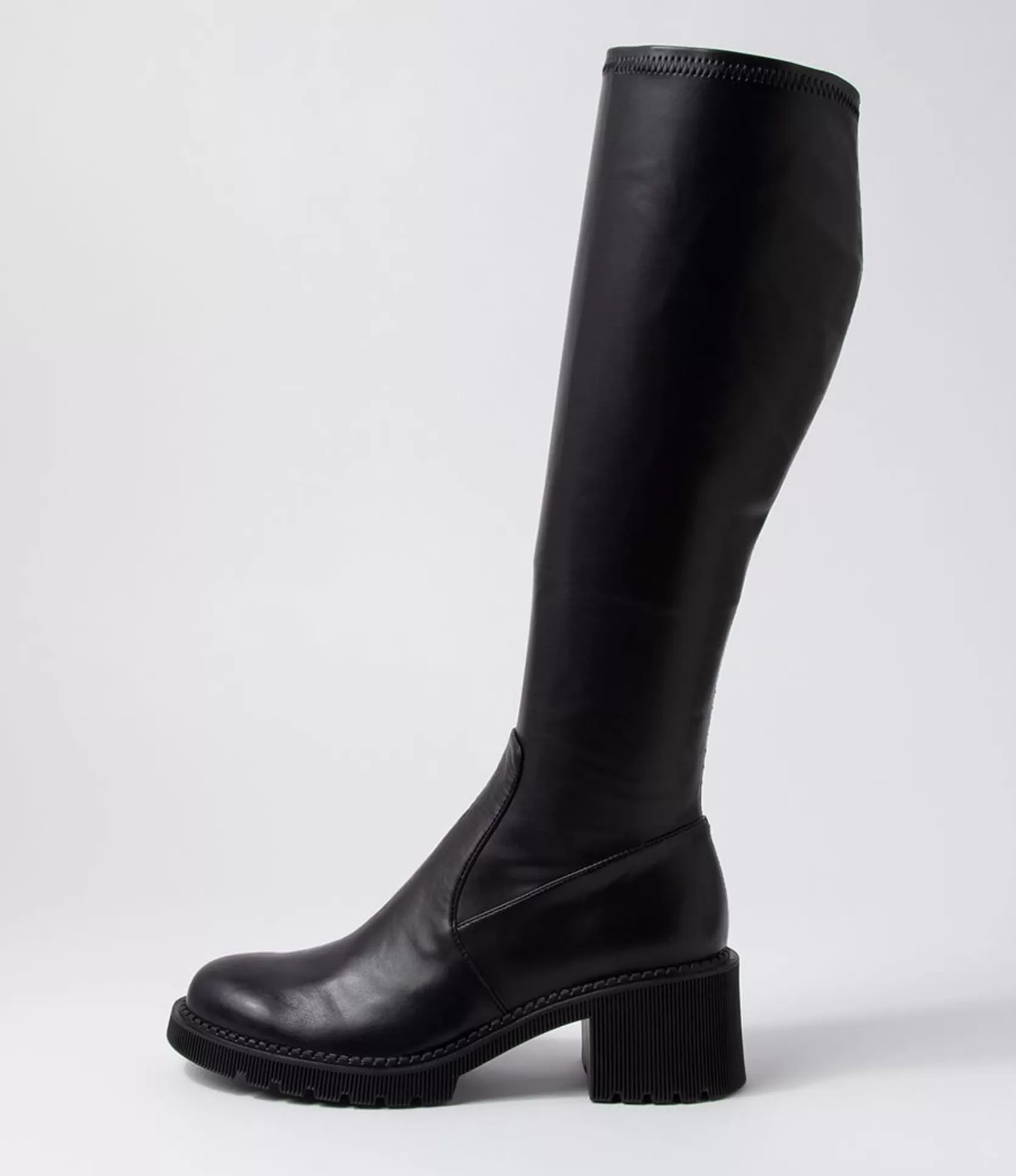 New Zarah Black Stretch Knee High Boots Women Boots