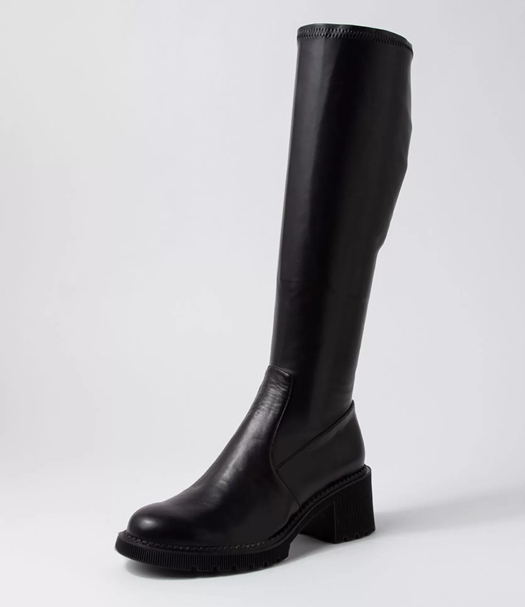 New Zarah Black Stretch Knee High Boots Women Boots